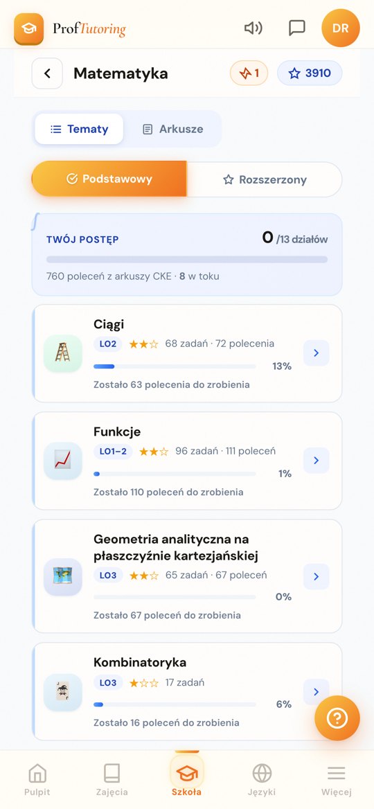 Lista tematów do matury z matematyki z postępem ucznia